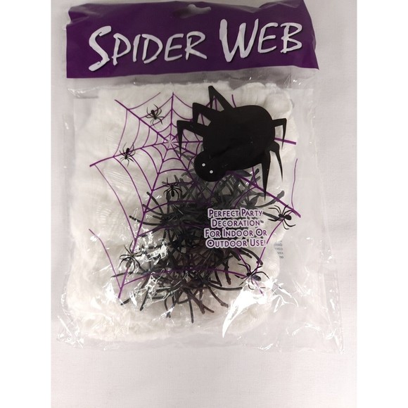 Lot of 3 bags of stretch spider web with spiders from Fun World super stretch - Picture 3 of 5